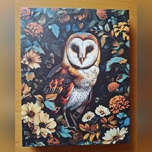 Floral Barn Owl Canvas Art